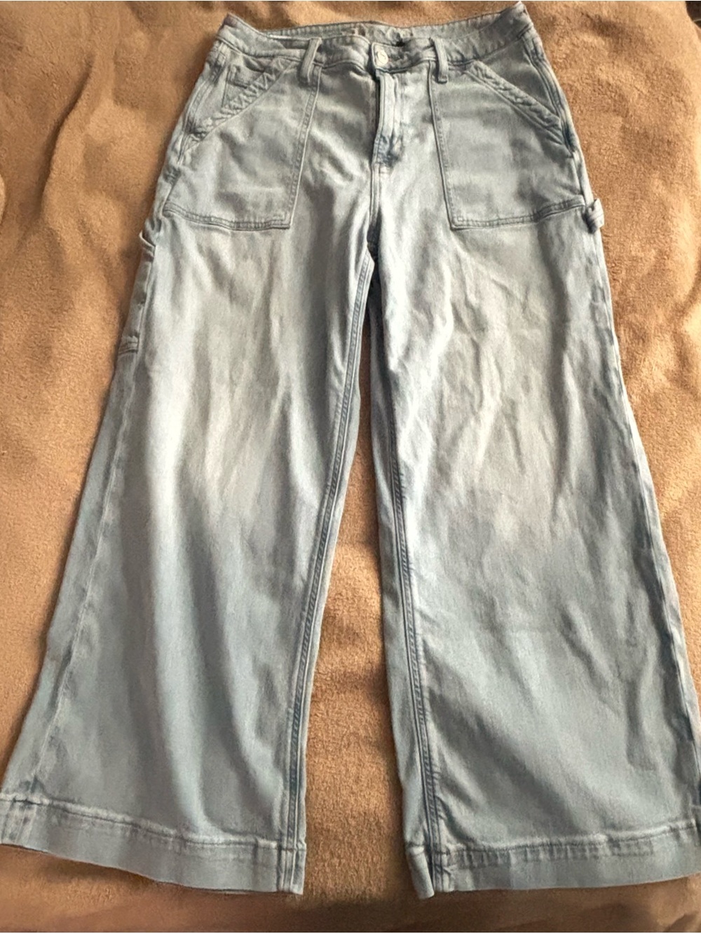 American Eagle Outfitters Light Blue Wide-Leg Jeans - Picture 6 of 9
